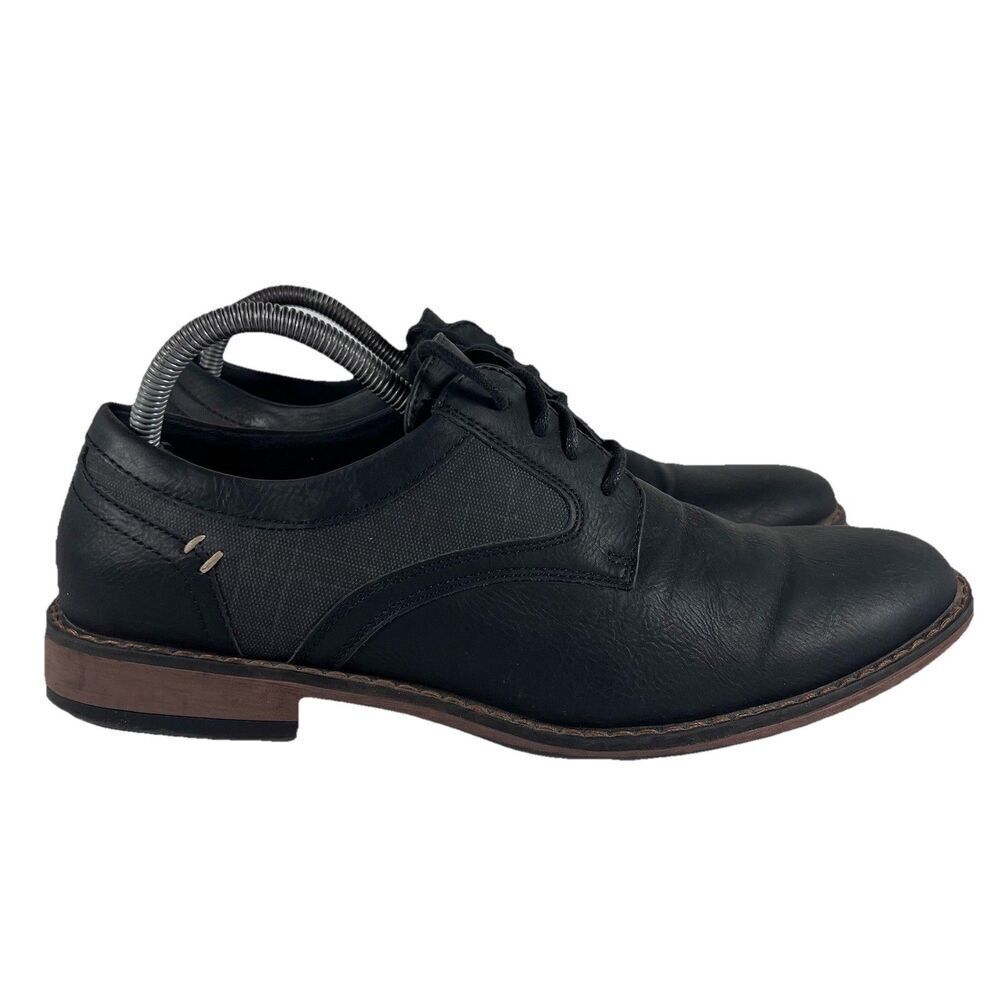 Perry Ellis Portfolio Thom Wide Black Lace Up Dress Shoes Men's Size 8.5 2W